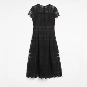 White House Black Market Black Lace Midi Dress